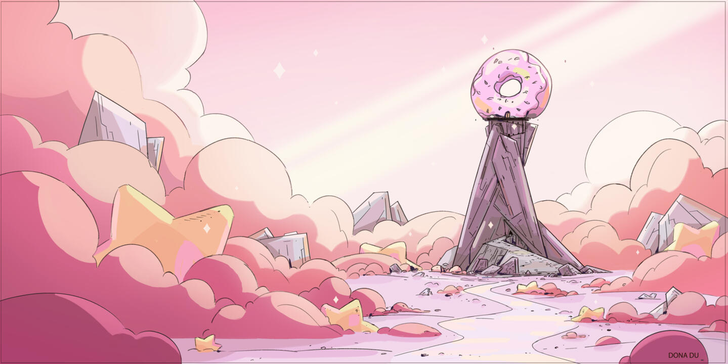 the donut background layout and painting
